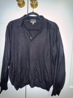 Avon Celli Cashmere Millionaire Men's Polo Sweater Navy Italy Size 50